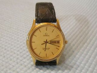 Vintage 1970 Omega Seamaster Gold Plate Quarts Battery Wrist Watch.