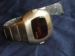 Vintage Pulsar P3 Date/Command LED Watch 14kgf Case As - Is For Repair 6