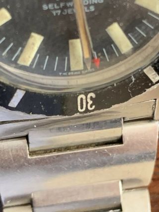 Belforte Watch 666 FT Diver w/Patina,  SS Case,  Self Winding,  For Part. 4
