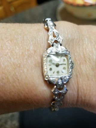 Vintage Eloga Watch With Diamonds 14k Swiss 17 Jewels