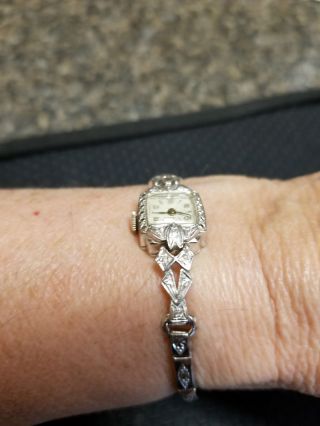 Vintage ELOGA Watch with Diamonds 14k SWISS 17 Jewels 3