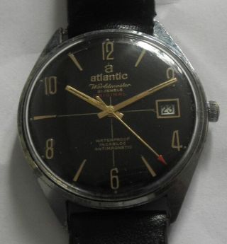 Vintage " Atlantic - 21 J - DatЕ - Swiss Wrist Watch Men,  S
