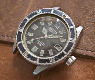 Vintage Citizen Diver Automatic Watch 52 - 0110 Cal.  8210a For Parts/repair