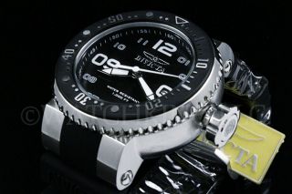 Invicta Men 52mm Grand Pro Diver Blak Dial White Accent Ss Black Strap Watch