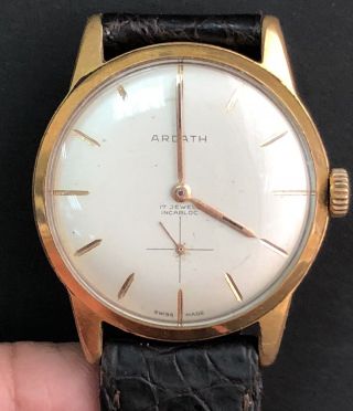 Vintage Rare Ardath Gold / Ss Hand Wind Watch 34 M Men ⌚️