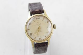 Vintage Gents Smiths De Luxe Wristwatch Hand - Wind W/ Leather Strap