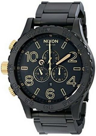 Nixon 51 - 30 A083 - 1041 Watch Mens Matte Black Gold Tone - Next Day Delivery