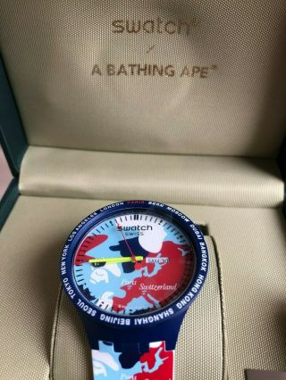 2019 Bape × Swatch Paris France Watch Limited Xxxx/1993 A Bathing Ape Rare