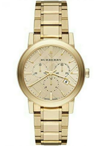 Burberry The City Gold Tone Chronograph Watch Bu9753