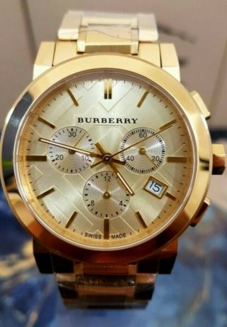 Burberry The City Gold Tone Chronograph Watch BU9753 2