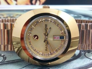Rare Golden Rado Diastar DD Gent ' s Automatic Wrist Watch 2