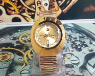 Rare Golden Rado Diastar DD Gent ' s Automatic Wrist Watch 3