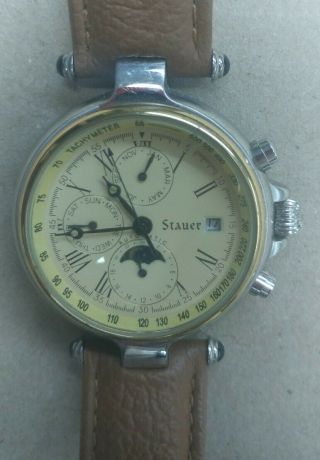 Stauer Graves 13373 Automatic Mens Watch Date Dial 27 Jewels Rare