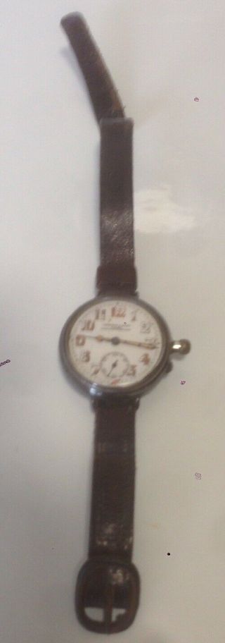 Solid Silver World War One Borgel Trench Watch For Spares