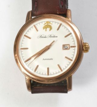 Brooks Brothers Rose Gold Plated Automatic Watch,  Model Nh35 - 0010,  Near