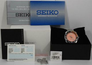 Seiko Prospex Samurai Stainless Steel Automatic Dive Watch Srpc07 Orange Dial
