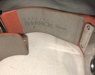 RARE Philippe Starck Orange Leather O RING Digital FOSSIL Watch w Box 7