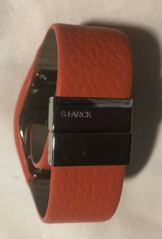 RARE Philippe Starck Orange Leather O RING Digital FOSSIL Watch w Box 8