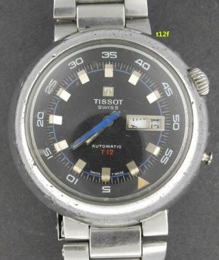 Vintage 44.  Mm Tissot T12 Automatic,  Ss,  Compressor,  Diver.  Runner,  Parts/repair