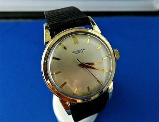 Universal Geneve Mechanical Wind Gold Plated Gentlemans Vintage Watch