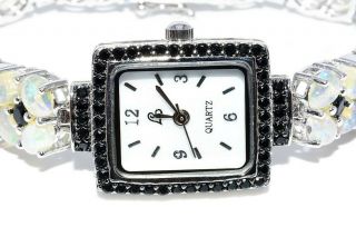 $2,  750 9.  10CT Natural Black Onyx & Opal.  925 Sterling Silver Women ' s Watch 2