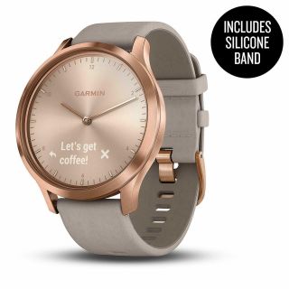 Garmin Vivomove Hr Premium Rose Gold With Gray Suede Band Watch - 010 - 01850 - 19