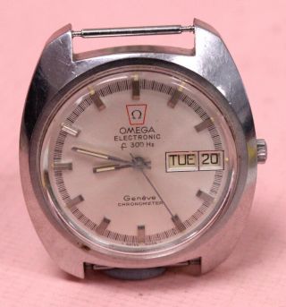 Vintage Omega Electronic F 300 Hz Geneve Wristwatch Face Spares/repairs - Y96