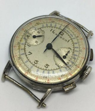 Eresco Chronograph Military 17 Jewels Watch Landeron Movement Vintage