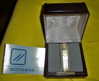 Vintage Longines Wittnauer Qwr Ladies Brushed 18k Gold Plated Diamond 1990