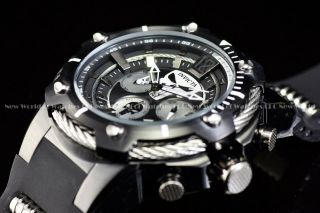 Invicta Mens 53mm Limited Edition Marvel Punisher Chronograph Black Strap Watch 2