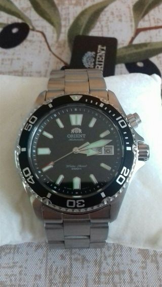 Orient Mako Usa Sapphire Crystal.  Day/date.  200m.  Diving Watch - 21j Auto