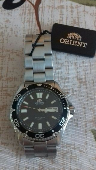 Orient Mako USA Sapphire Crystal.  Day/Date.  200m.  Diving Watch - 21J Auto 6