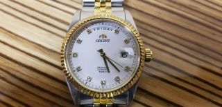 Orient Automatic " Oyster " Sapphire Classic Watch 2 Tone Gold Cev0j002w