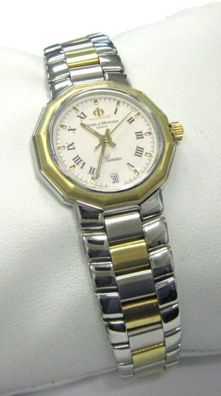 Ladies Baume Mercier Riviera Steel & 18k Gold 523.  1 Dress Watch 6 3/4 "