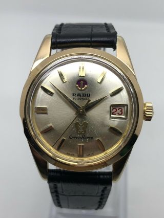 Vintage Rado Green Horse Automatic Gold Plated Red Date 4