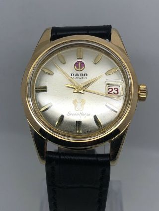 Vintage Rado Green Horse Automatic Gold Plated Red Date 6