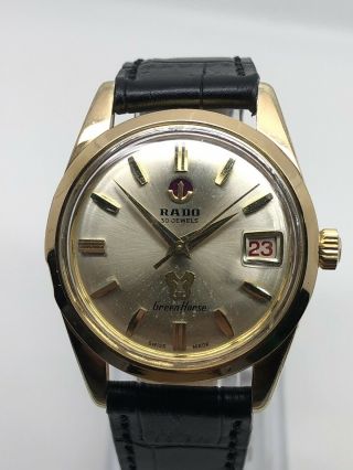 Vintage Rado Green Horse Automatic Gold Plated Red Date 7