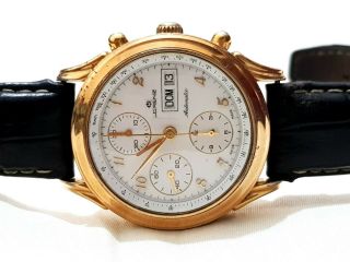 1990s Lorenz Day/date Automatic Chronograph Cal Valjoux 7750