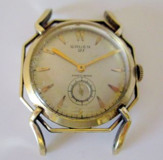 GRUEN Barclay Spyder fancy Lugs Case Vintage Mens Wrist Watch 2