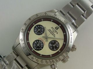 Alpha Daytona Paul Newman Dial Glossy Bezel 3 - Registered Chronograph Watch