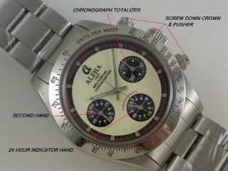Alpha Daytona Paul Newman Dial Glossy Bezel 3 - Registered Chronograph Watch 2