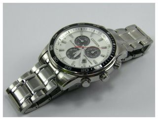 Mens Citizen Eco Drive Perpetual Calendar Chronograph E820 s steel wrist watch 3