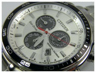 Mens Citizen Eco Drive Perpetual Calendar Chronograph E820 s steel wrist watch 4