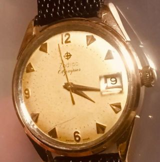 Vintage Zodiac Olympus Automatic Men’s Watch In 35mm Gf Case.