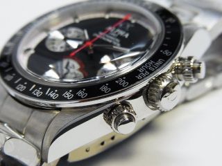 Alpha Daytona Paul Newman Black Panda Dial & Black Bezel Chronograph Watch 3