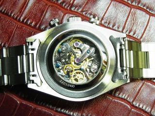 Alpha Daytona Paul Newman Black Panda Dial & Black Bezel Chronograph Watch 4