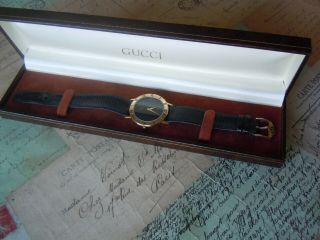 Vintage Gucci 3001m 18k Gold Plated Watch Circa 1987 - Box,  Docs