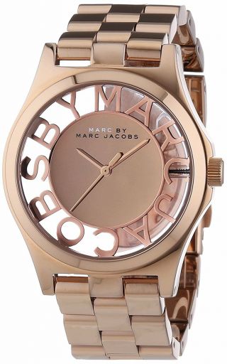 Marc By Marc Jacobs Ladies Watch Henry Skeleton 40mm Rose Gold Tone Mbm3207
