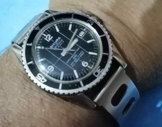 Rare vintage sicura by breitling 400 vacuum Mechanical diving watch 5