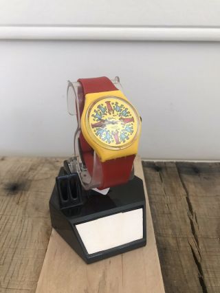 1985 Modele Avec Personnages Gz100 Keith Haring Swatch Watch